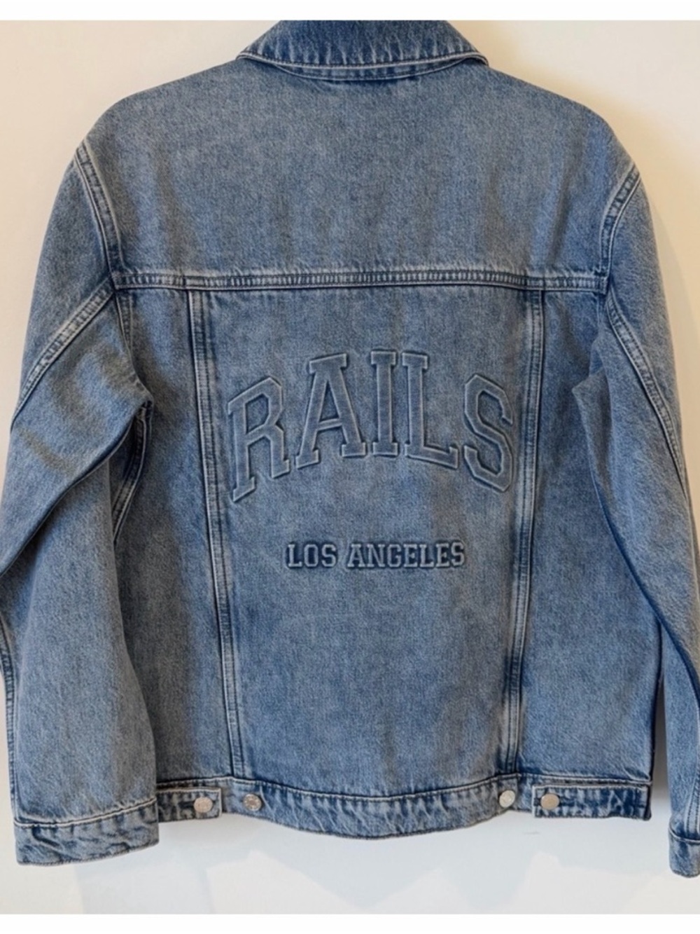 Rails LA Grove Boyfriend Trucker Classic Light Wash Designer Denim Jacket NWT M